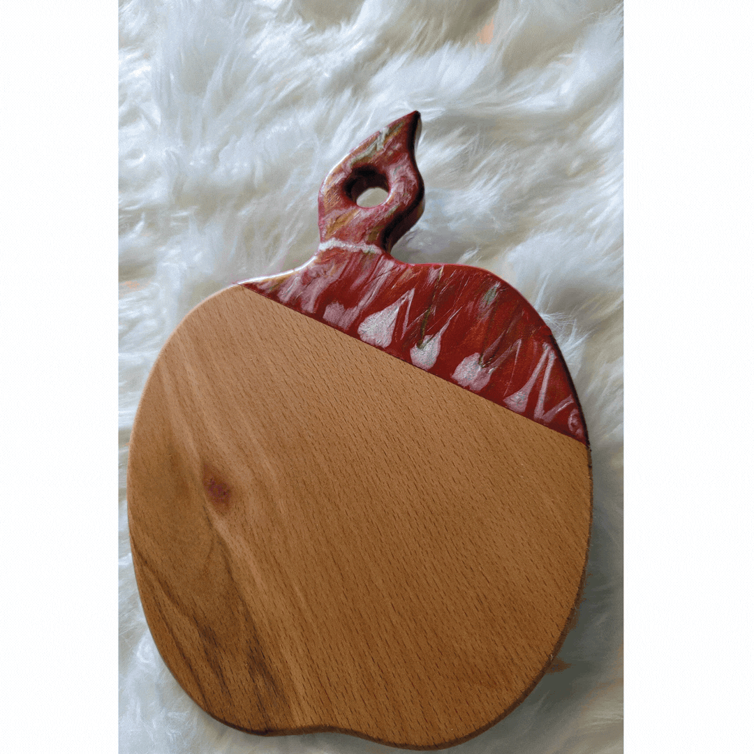 Apple Resin Cheese Charcuterie Cutting Board