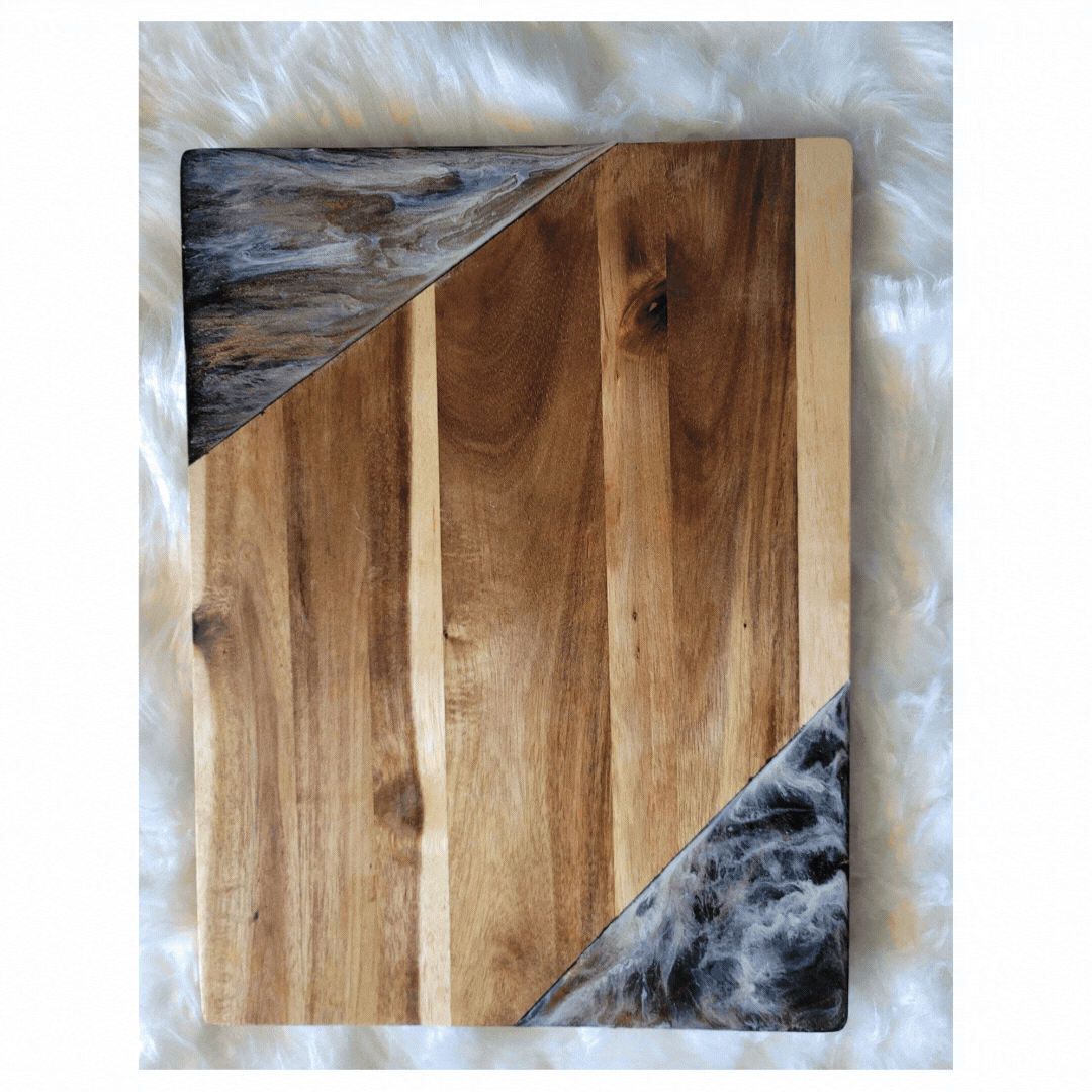 Black and Gold Resin Cutting Board