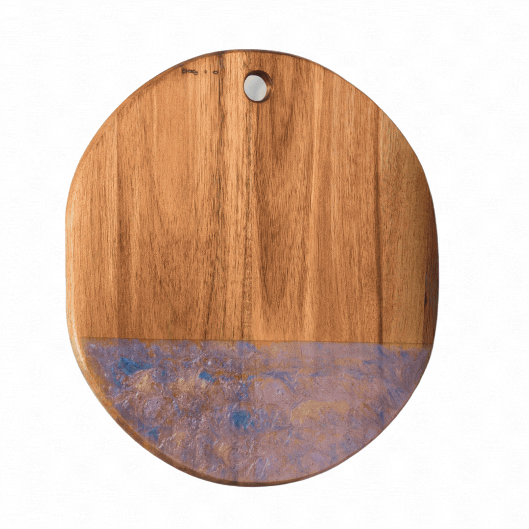 Purple and Blue Resin Cutting Board