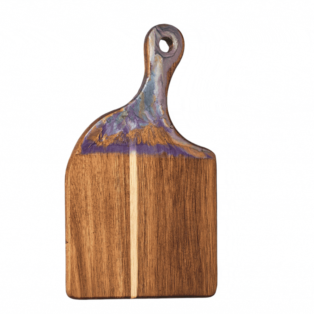 Purple and Gold Resin Cheese Paddle Board